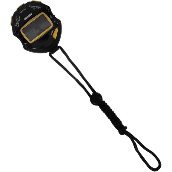 Digital Stopwatch with 20-Lap Memory for Running and Gym, Black Handheld Sports Timer