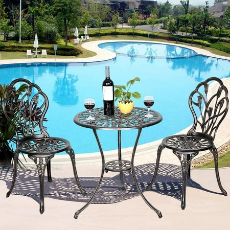 cast aluminum patio furniture tulip design bistro set antique copper - Cast Aluminum Patio Furniture cast aluminum patio furniture tulip design bistro set antique copper - Cast Aluminum Patio Furniture