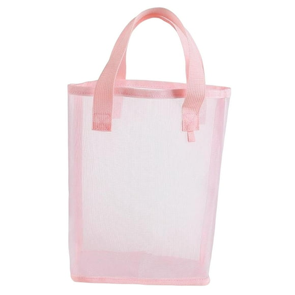 Bolsa de malla impermeable a prueba de arena Sunnimix organizador de juguetes de playa Bolsa de hombro Rosa 16x10x24cm