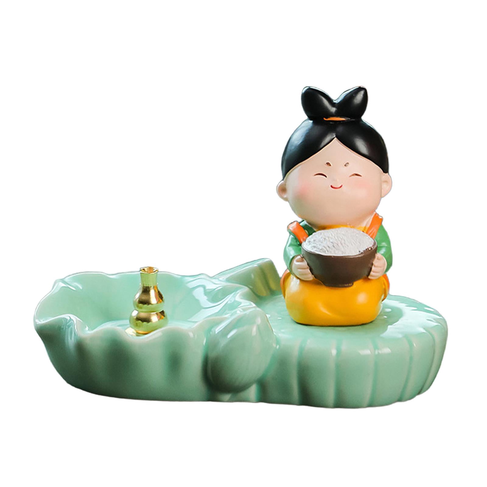 WLPZXP Coil Incense Burner Chinese Tang Girl Statue Incense Stick Holder for Farmhouse With Rice