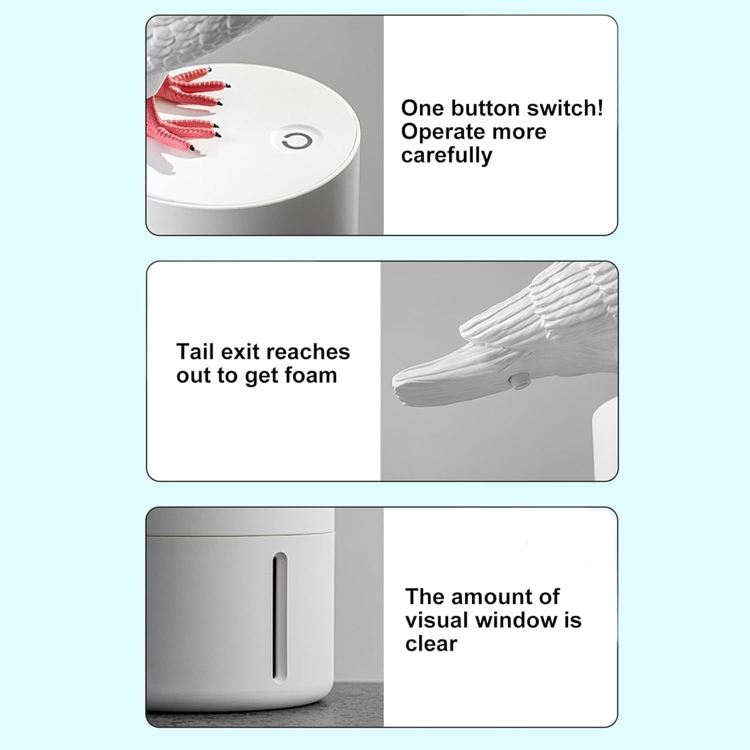 The Dirty Birdy Soap Dispenser (300ml/10oz), Bird Poop Soap Dispenser, Funny Foam Soap Dispenser for Bathroom & Kitchen