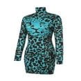 thumbnail image 3 of MesaSe Robe Extensible Y2K 90s pour Femmes, Col Montant, Moulante, T-Shirt, Midi, Robe de Fête, Mode Urbaine, Vert, G, 3 of 6