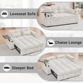 thumbnail image 7 of ZIVACATE 3 in 1 Convertible Sleeper Sofa Bed Couch 65'' Pull Out Futon Loveseat Chaise Lounge with 360 Degree Swivel Side Table For Living Room Office, 7 of 7