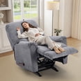 thumbnail image 4 of Bonzy Home Rocker Recliner Chair for Adults – Manual Reclining & 30° Rocking, Overstuffed Backrest & Armrests, Soft Fabric Seat for Living Room & Bedroom, 4 of 7