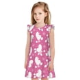 thumbnail image 1 of Fotbe Cute Poodle Dog Vestido de Dormir para Niñas de 3 a 10 Años, Mangas Cortas, Estilo Princesa, Pijama Camisón con Mangas Voladas-Medium, 1 of 6