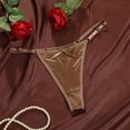 thumbnail image 2 of Xijirk Panties for Women,Low Rise Satin Thong Underwear Adjustable with Bow Detail Peach Enhancer Comfortable Lingerie for Casual Wear,Womens Underwear,Coffee,M, 2 of 4