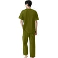 thumbnail image 3 of HAJWOH Mens Scrubs Sets Stretchy Nurse Uniform Short Sleeve V-Neck Scrub & Jogger Pant Solid Color Scrub Suit with Multi Pocket Army Green 2XL, 3 of 4