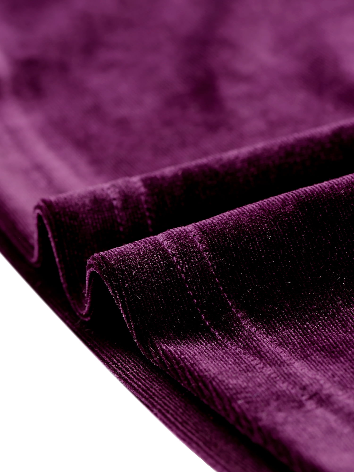 DARING DIVA Women's Velvet Sweetheart Neck Long Sleeves T-Shirt L Purple