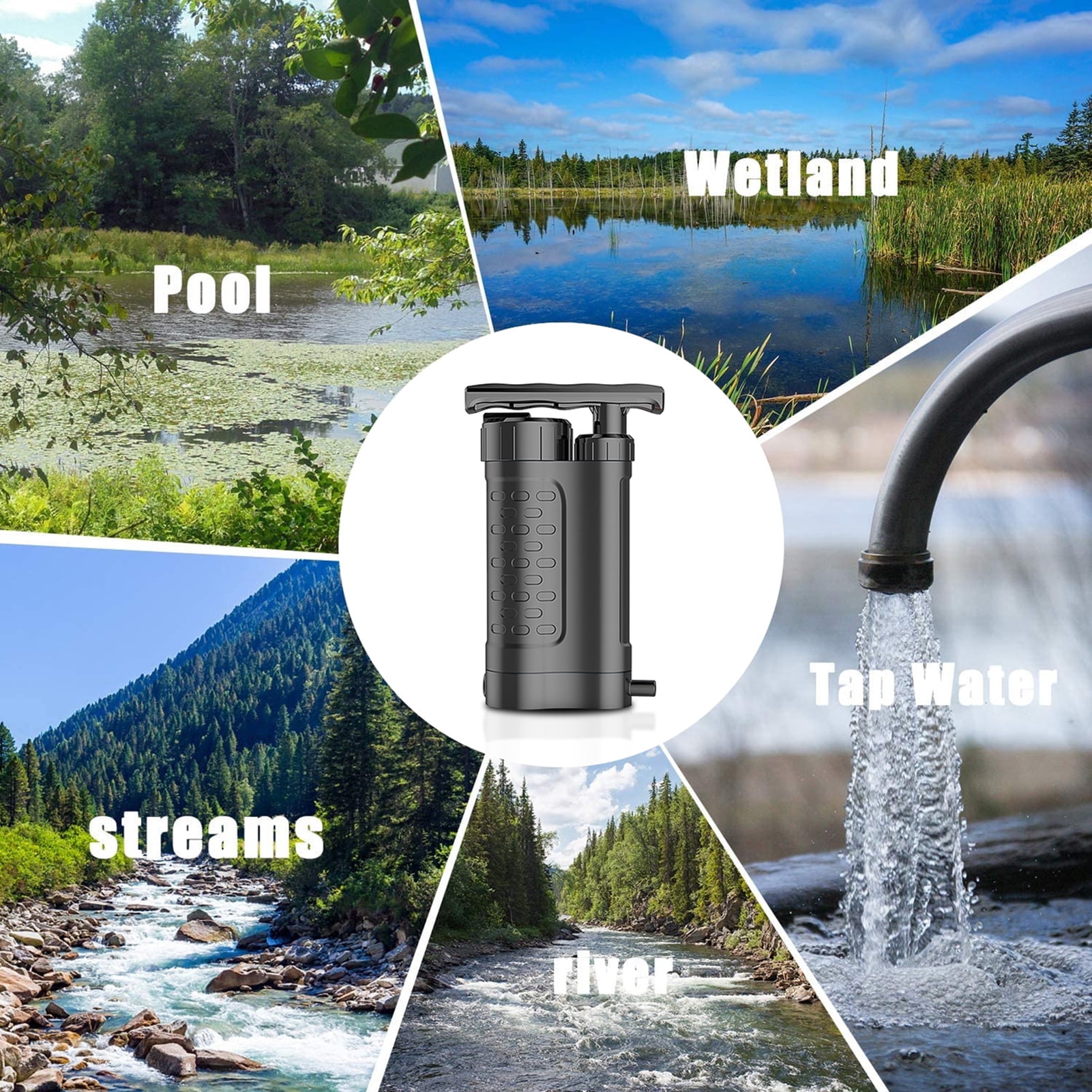 HIBIBUD 2026 New Water Filtration System, Essential Gear for Emergency Survival and Preparedness for Camping, Hiking, Backpacking, Disaster Kits, Bug Out Bags
