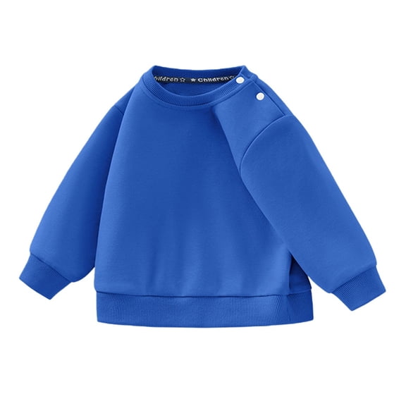 Coerni Unisex Boys Girls Fleece Lined Crewneck Sweatshirt Kids Warm Sherpa Pullover Sweater Oversized Fall Winter Clothes