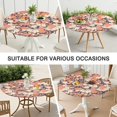 thumbnail image 7 of Pioneer Flower Floral Print Pattern Round Fitted Tablecloth with Elastic Edge,Dining Table Cover Waterproof,Outdoor Round Tablecloth for Camping,Dining,Indoor and Outdoor, 7 of 7