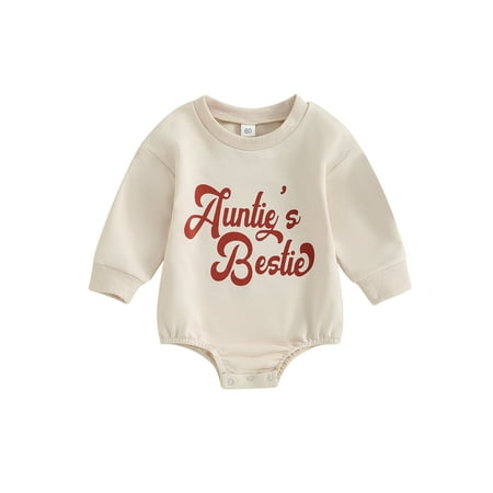 

Mioliknya Baby Boys Girls Christmas Romper Long Sleeve Letter Print Bodysuit