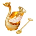 thumbnail image 4 of Juego de cubiertos de postre, 6 cucharas, organizador, contenedor, expositor, soporte decorativo con forma de cisne Oro, 4 of 9
