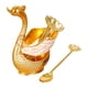 thumbnail image 4 of Juego de cubiertos de postre con 6 cucharas, organizador, expositor y soporte decorativo con forma de cisne. Oro, 4 of 9