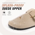 thumbnail image 4 of HSBDNZQ Women's Suede Clogs with Back Strap Men's Cork Footbed Leather Mules Clogs for Women Comfort Memory Foam Slingback Clog Sandals with Adjustable Buckle Slip on Potato Shoes, 4 of 7
