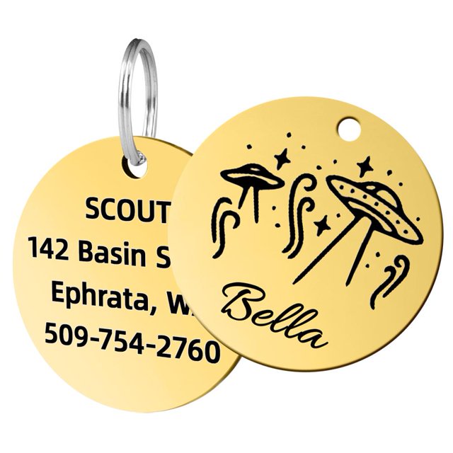 Personalized Pet ID Tags, Customizable Stainless Steel Dog and Cat Tags with Multiple Designs, Pet ID Name Dog Tags, Cat Collar Accessories Gifts for Pet Lovers