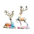 thumbnail image 4 of 2 piezas Estatuas de ciervos pareja escultura de escultura minimalista estatua de reno decorativo de pie de pie para el gabinete de televisión del, 4 of 10