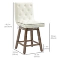 thumbnail image 3 of HOMCOM Tabourets de Bar Lot de 2, Chaises Pivotantes, Tabourets de Petit-Déjeuner 25,5 Pouces, 3 of 10