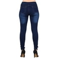 thumbnail image 3 of Lildy Women’s Real Denim Skinny Jean Jeggings, Stretchable Cotton Blend Material, Medium Blue Wash/Gold Stitching, Large/X-Large, 3 of 5