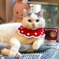 thumbnail image 5 of Bueautybox Cat Cute Christmas Decor Santa Xmas Knitted Scarf Pet Collar for Small Animals, 5 of 7