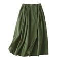 thumbnail image 2 of Antinious Winter Skirts for Women,Skirts for Women Trendy,Fashion Ladies Solid Casual High Waist Tiered Skirts With Pockets,Army Green,M, 2 of 5