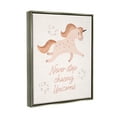 thumbnail image 3 of Stupell Never Stop Chasing Unicorns Phrase Fairy Tales & Fantasy Painting Gray Floater Framed Art Print Wall Art, 3 of 6