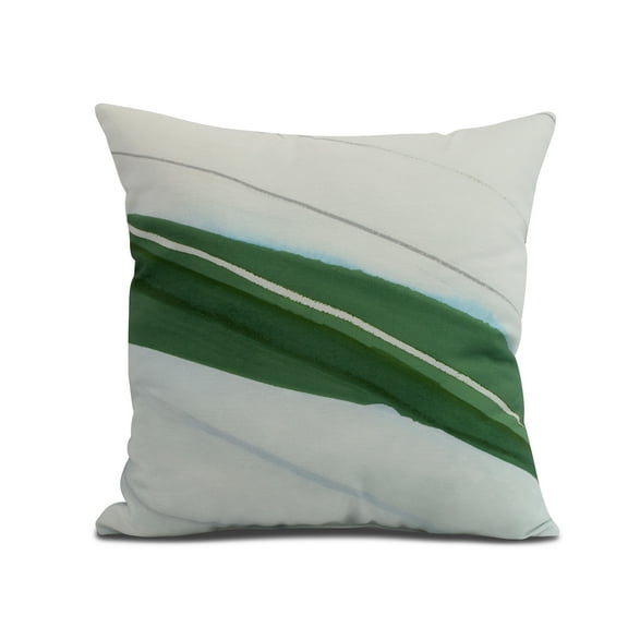 Simply Daisy, 18 x 18 inch, Boat Bow Wood , Geometric Print Pillow, Green