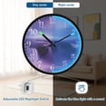 thumbnail image 5 of Voice Activated Clock with Glow Light 12 Inch Large Silent Wall Clock Battery Operated for Home Decor The Purple Water, 5 of 8