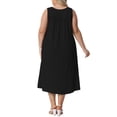 thumbnail image 3 of Vestido de verano sin mangas de talla grande para mujer Agnes Orinda, vestido maxi casual de tanque 1X negro, 3 of 5