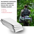 thumbnail image 2 of Waterproof Disposable Outdoor Military Survival Emergency Rescue Space Foil Thermal Blanket First Aid Sliver Curtain, 2 of 7