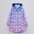 thumbnail image 2 of DJDLJWCJ Girls Windbreaker Jacket Cute Print Fleece Lined Windproof Winter Coat Thickened Thermal Jacket Purple Size 8, 2 of 6