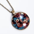 thumbnail image 2 of American Flag and Animals Necklace Personalized Custom Photo Round Pendant Adjustable Stainless Steel Necklaces with Gift Box for Men Women Mothers Valentine's Jewelry Gift, 2 of 6