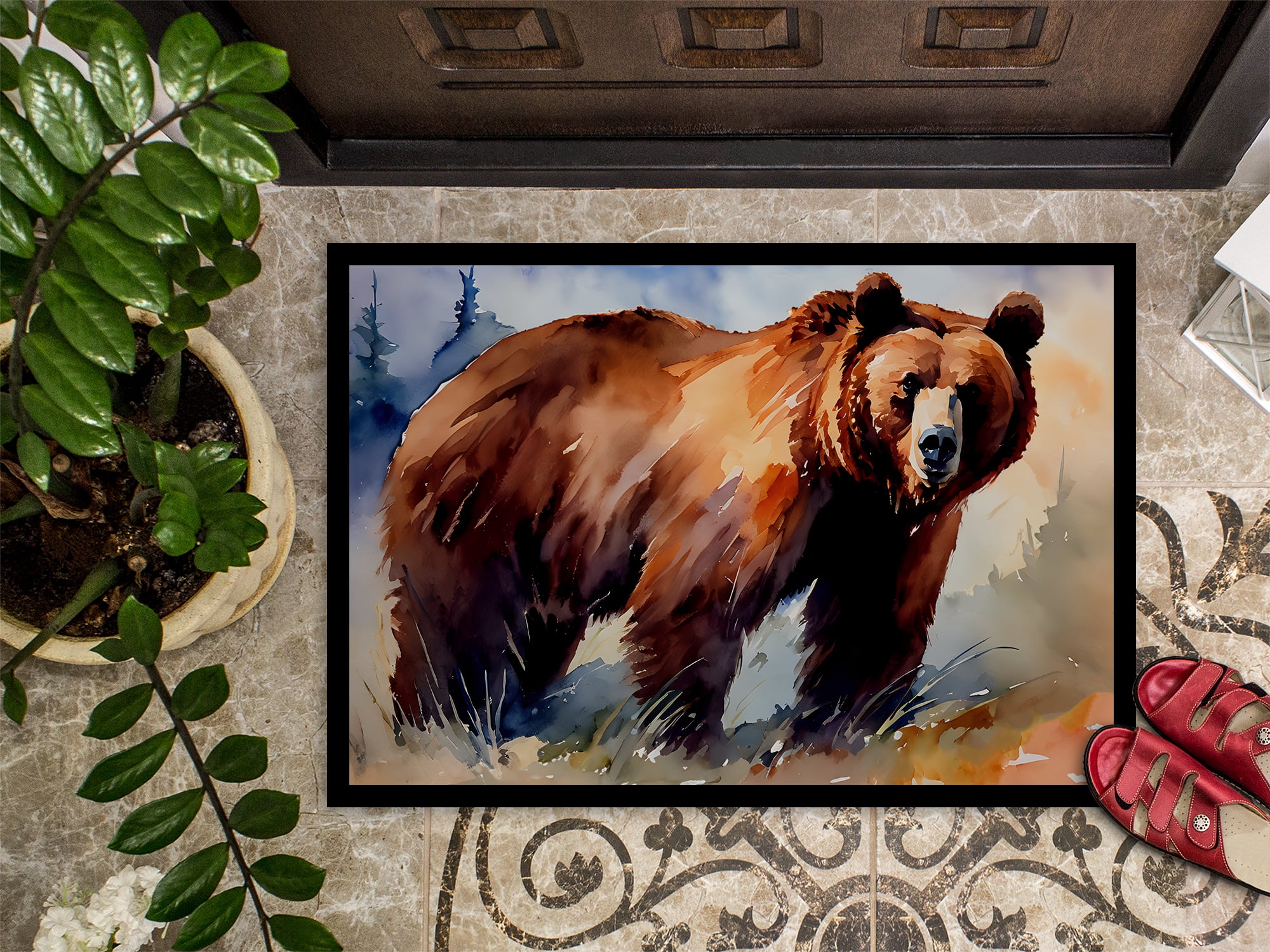 Carolines Treasures DAC2927MAT 0.15 x 18 x 27 in. Grizzly Bear Doormat