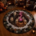 thumbnail image 2 of 3D Haunted Staircase Round Rug, Optical Illusion Halloween Carpet for Living Room Entryway, Non Slip Mat, 2 of 7