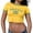 Yellow, variant on Trendfront Womens Brasil Flag Graphic Ringer Crop Top Crewneck Y2K Baby Tee Slim Fit Short Sleeve Going Out Casual Streetwear Shirt