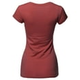 thumbnail image 2 of FashionOutfit Women's Solid Basic Cap Sleeves Scoop Neck Tee, 2 of 4