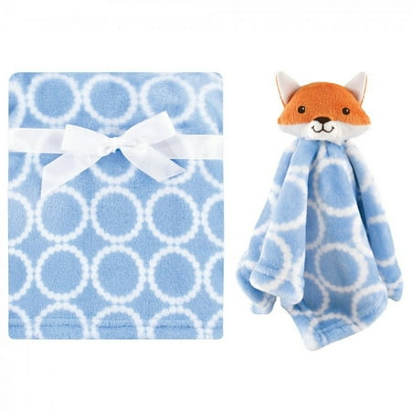 UPC: 0660168593075 | Hudson Baby Infant Boy Plush Blanket with Security Blanket Blue Fox One Size