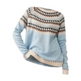 thumbnail image 4 of Bovemsi Womens Sweaters Isle Sweater Colorful Crew Neck Long Sleeve Pullover Jumper Tops Fall Sweaters, 4 of 4