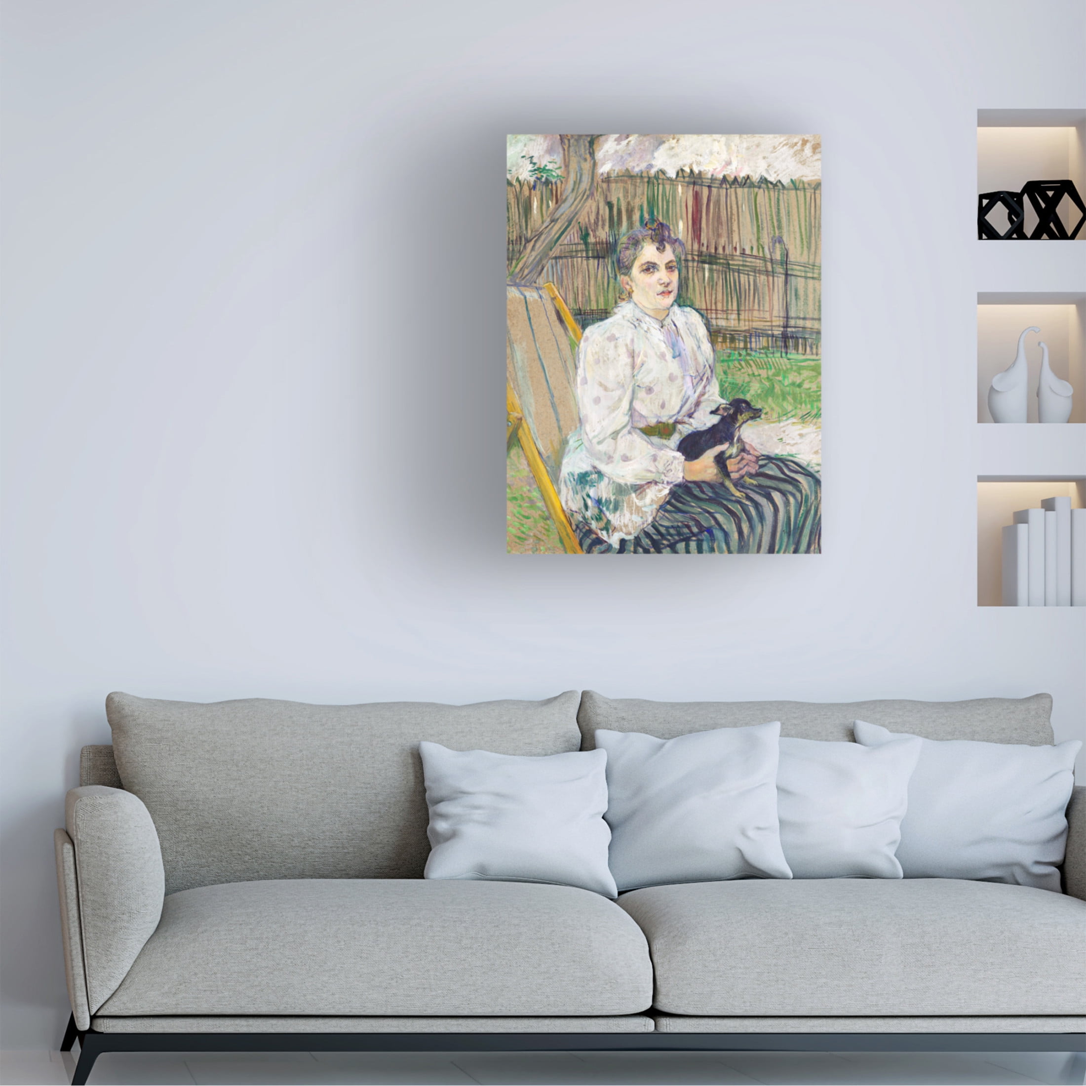 Trademark Fine Art Pictufy Lady With a Dog 1891 Canvas Wall Art