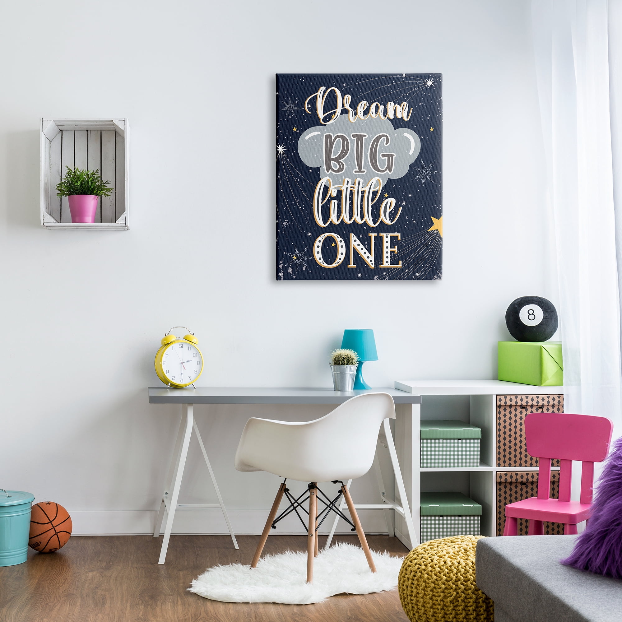 Stupell Industries Dream Big Little One Outer Space Shooting Stars, 30 x 40, Designed by Andrea Jasid Grassi