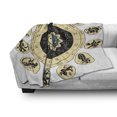 thumbnail image 3 of Astrology Soft Flannel Fleece Throw Blanket, Ethnical Tribal Horoscope Chart Signs and Names Image Print, Cozy Plush for Indoor and Outdoor Use, 50" x 70", Black White and Yellow, by Ambesonne, 3 of 6