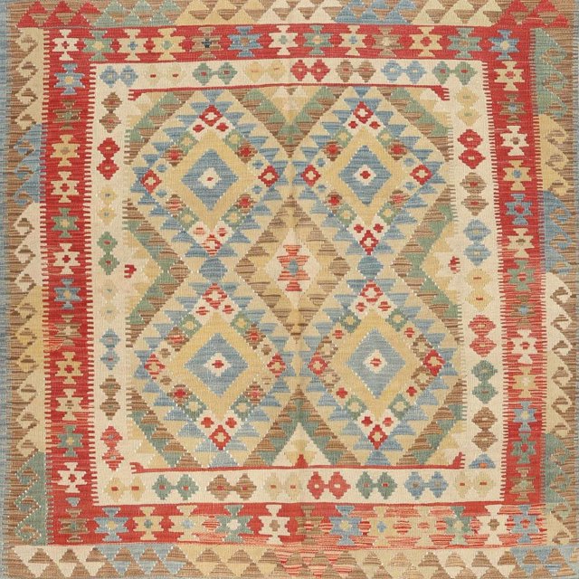 Ahgly Company Indoor Square Contemporary Chocolate Brown Southwestern Area Rugs, 5' Square