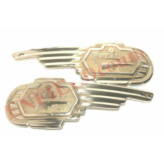 Fits Royal Enfield Petrol Fuel Tank Badge Emblem Decal Set Brass