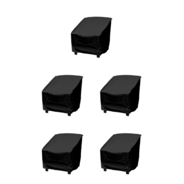Wweixi 1/2/3/5 Polyester Dust And Sun Protection For Garden Chair Waterproof And Easy To Clean Chair black 190T;64*71*70/86 5PCS