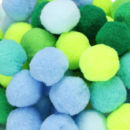 Fuzzy Pom Poms Balls, 108 Pcs 1 Inch/25 mm Mini PomPoms for Crafts Jewelry Making Blue-Green Series