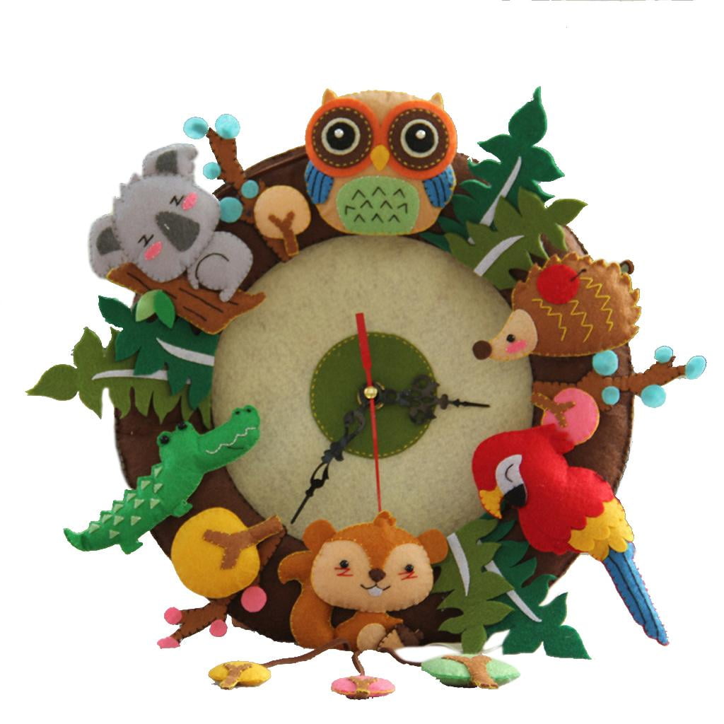 GUOOL 2 Sets Non-woven Fabric Felt Applique For DIY Forest Animal Beginners Sewing Kits Fun Beginning DIY Crafting for Girls and Boys
