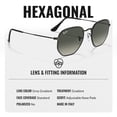 thumbnail image 4 of Ray-Ban RB3548 HEXAGONAL Square-Round Shaped Non-Polarized Sunglasses for Men & Women - Includes Official RAYBAN Eyewear Kit - Ideal Formal & Casual Wear Sunglasses - Grey Gradient Lens, 4 of 7