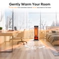 thumbnail image 6 of EDX 24" Space Heater for Indoor Use, Fast Heating Electric Heater with 60° Oscillation, Thermostat & Remote, Safety Overheat & Tip-Over Protection, Portable for Bedroom, Office, 6 of 7