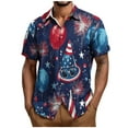 thumbnail image 2 of Aobny Mens Tees Oversized Patriotic Fourth of July Polos Collared Short Sleeve Big & Tall Beach Shirts for Men,Red,4XL, 2 of 5
