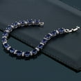 thumbnail image 4 of Gem Stone King 20.00 Ct Oval and Round Blue Color Cubic Zirconias CZ Tennis Bracelet for Women 7 inches, 4 of 4